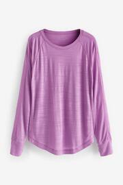 Lilac Purple Active Lightweight Stitch Detail Long Sleeve Top - Image 6 of 7