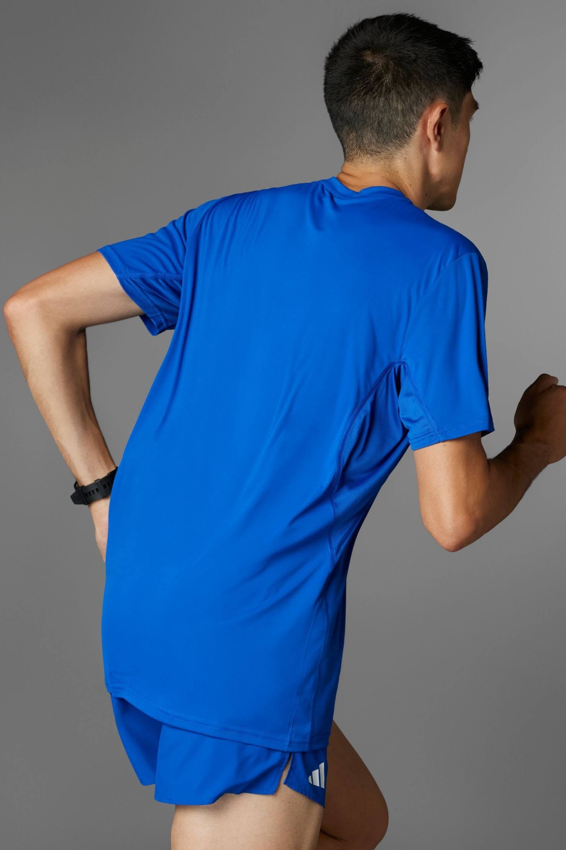 adidas Bright Blue Adizero Essentials Running T-Shirt - Image 12 of 17