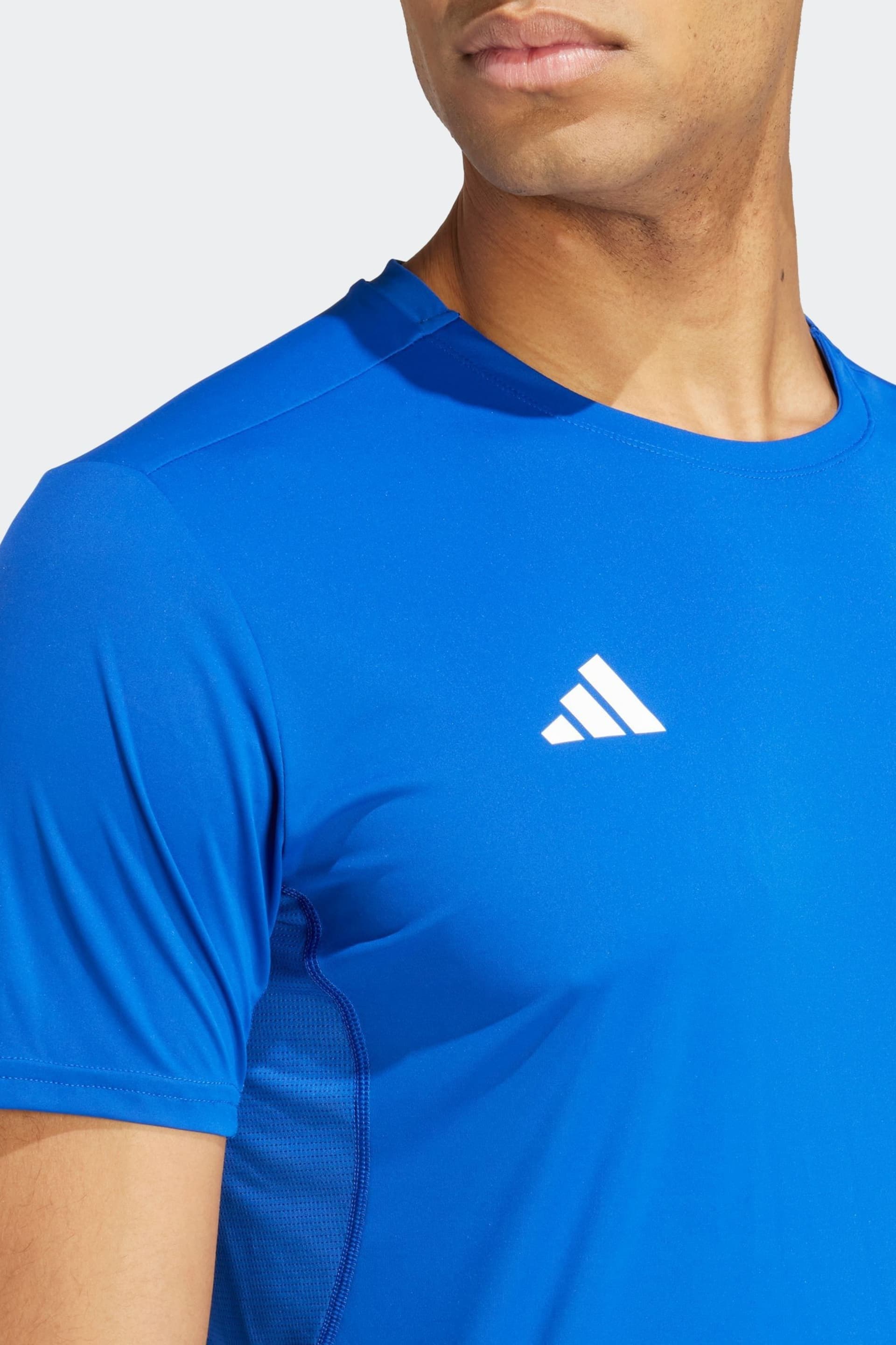 adidas Bright Blue Adizero Essentials Running T-Shirt - Image 6 of 17