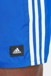 adidas Blue 3-Stripes CLX Very-Short-Length Swim Shorts - Image 5 of 6