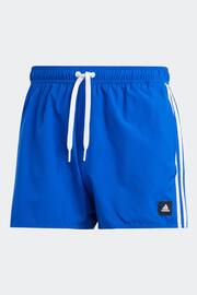 adidas Blue 3-Stripes CLX Very-Short-Length Swim Shorts - Image 6 of 6