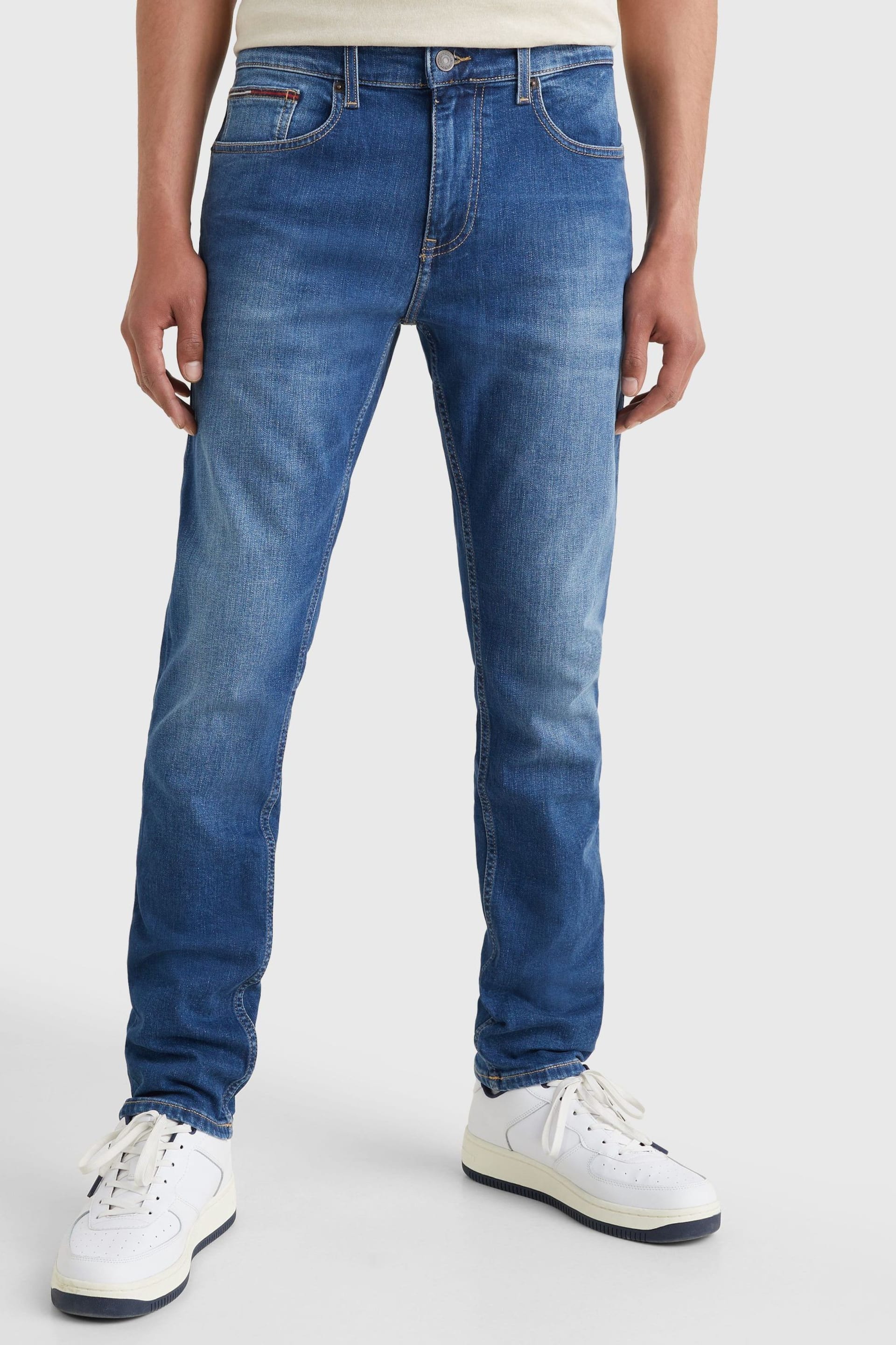 Tommy Jeans Blue Slim Tapered Fit Faded Jeans - Image 1 of 4