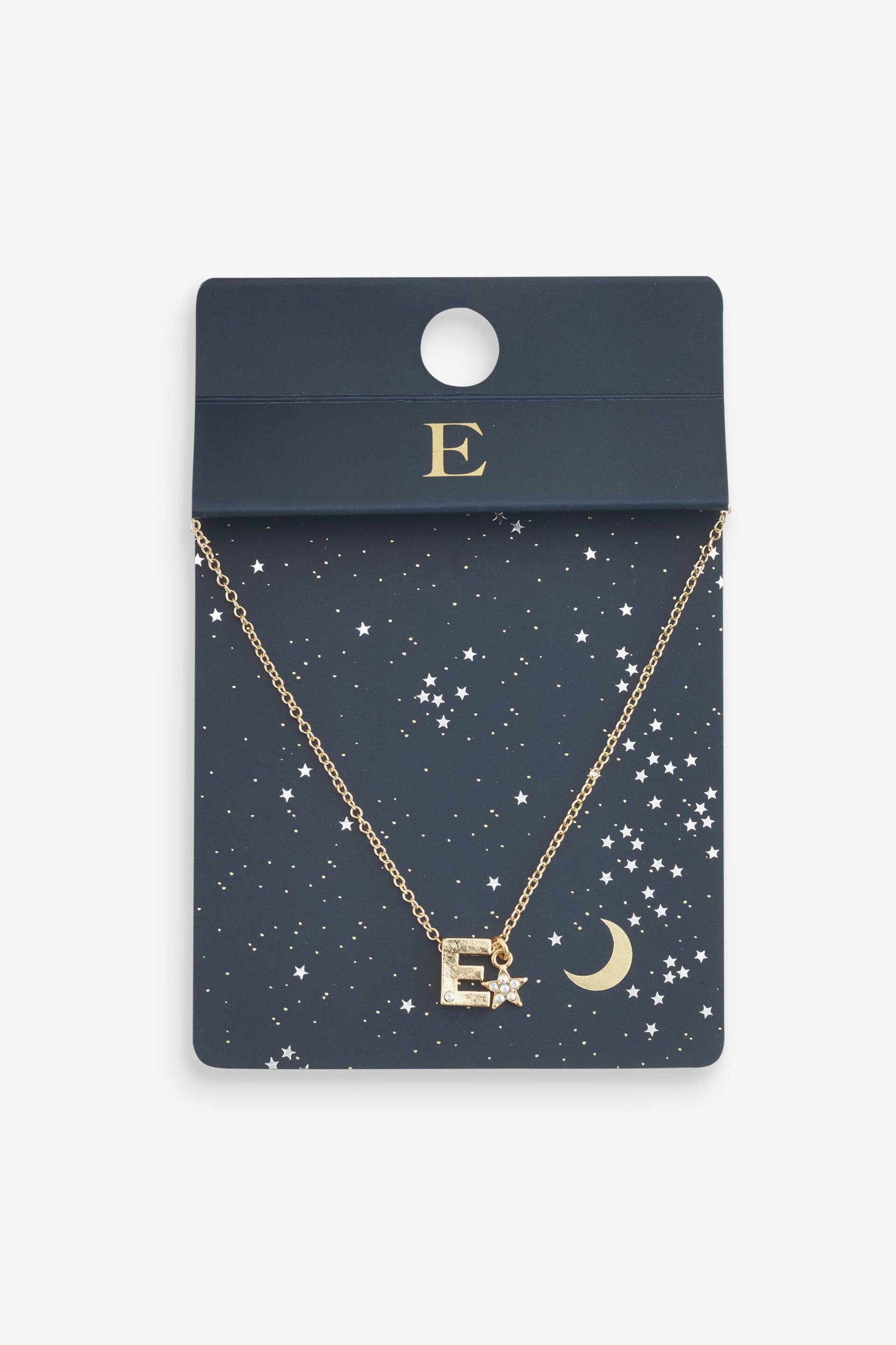 Gold Tone E Star Initial Necklace - Image 3 of 3