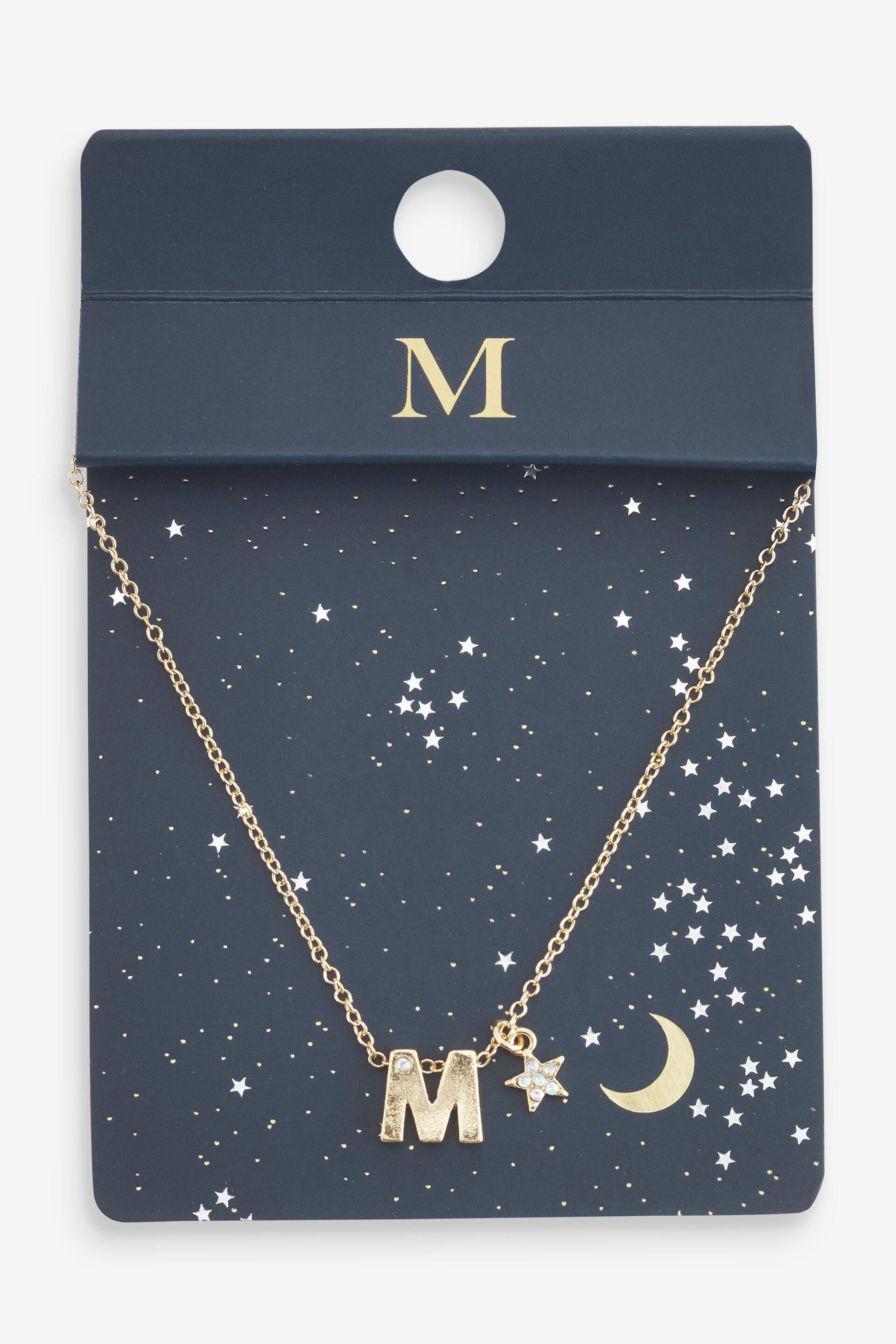 Gold Tone M Star Initial Necklace - Image 3 of 3