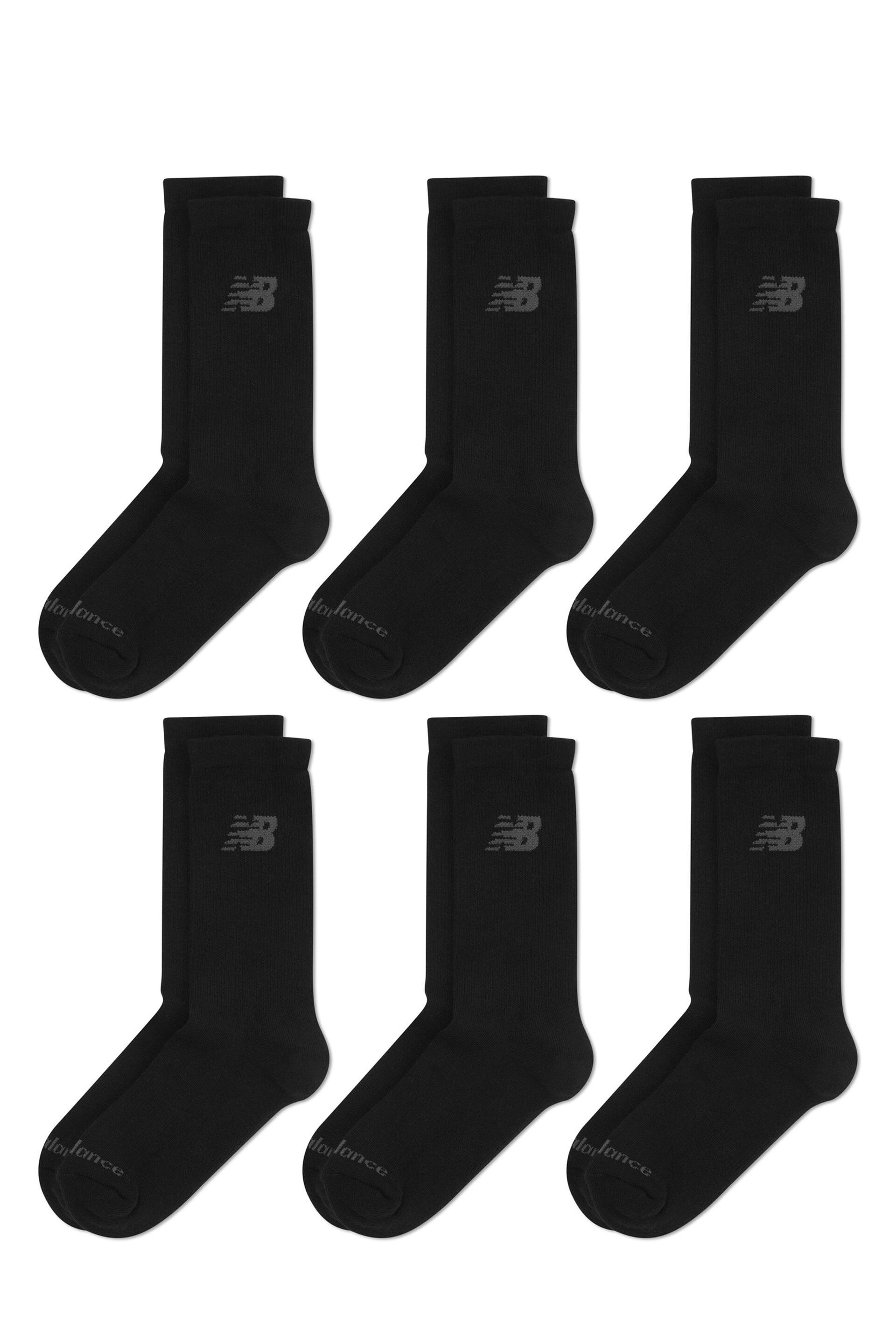 New Balance Black Multipack Sports Cushioned Crew Socks - Image 1 of 3