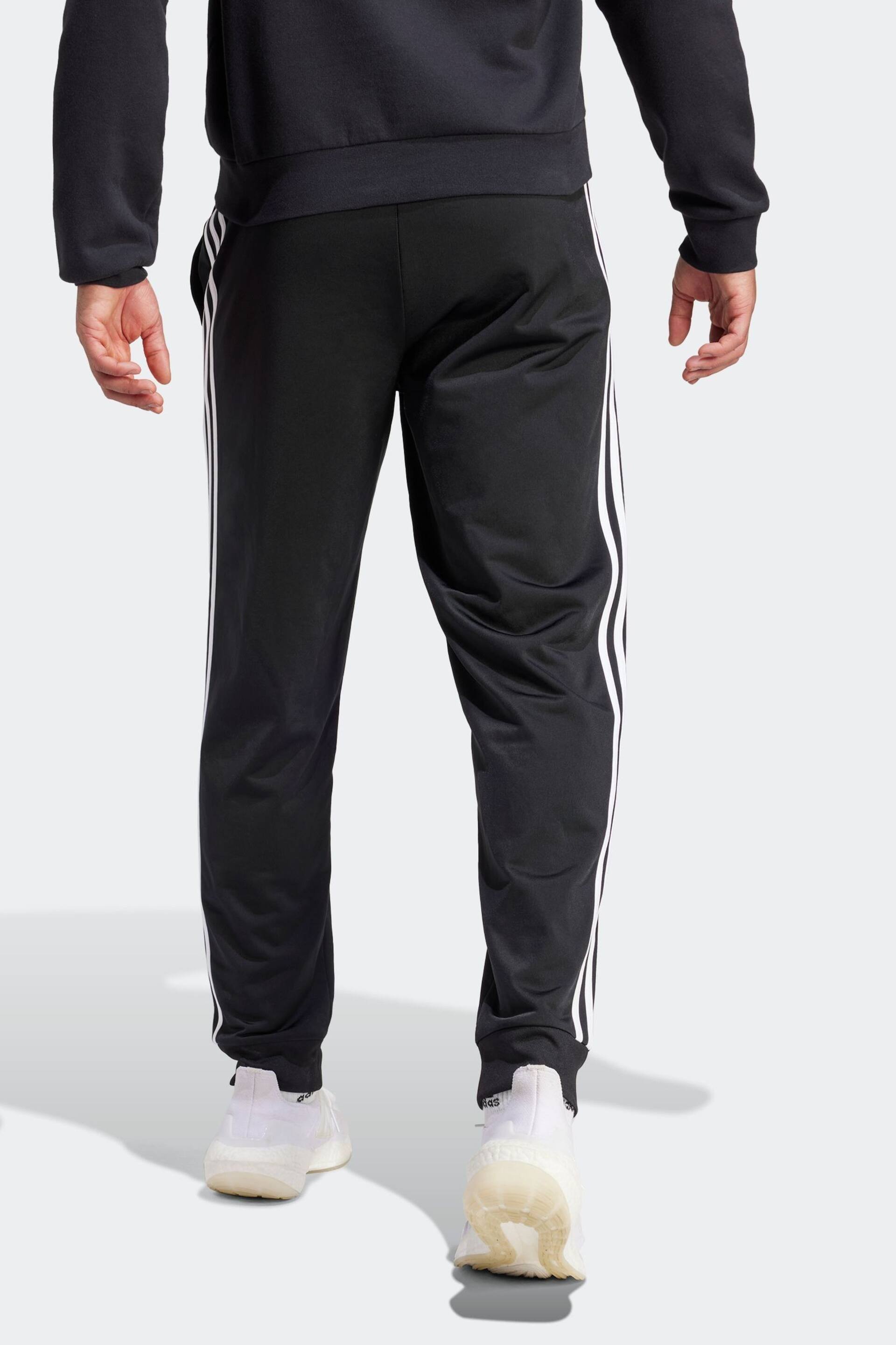adidas Dark Black Sportswear Essentials Warm Up Tapered 3-Stripes Joggers - Image 2 of 6