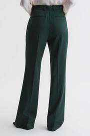 Reiss Bottle Green Jade Wide Wide Leg Wool Blend Mid Rise Suit Trousers - Image 5 of 5