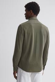 Reiss Khaki Bobby Slim Fit Cutaway Collar Modal Shirt - Image 5 of 6