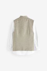 Neutral Nehru Collar Waistcoat & Shirt Set (3-16yrs) - Image 2 of 4