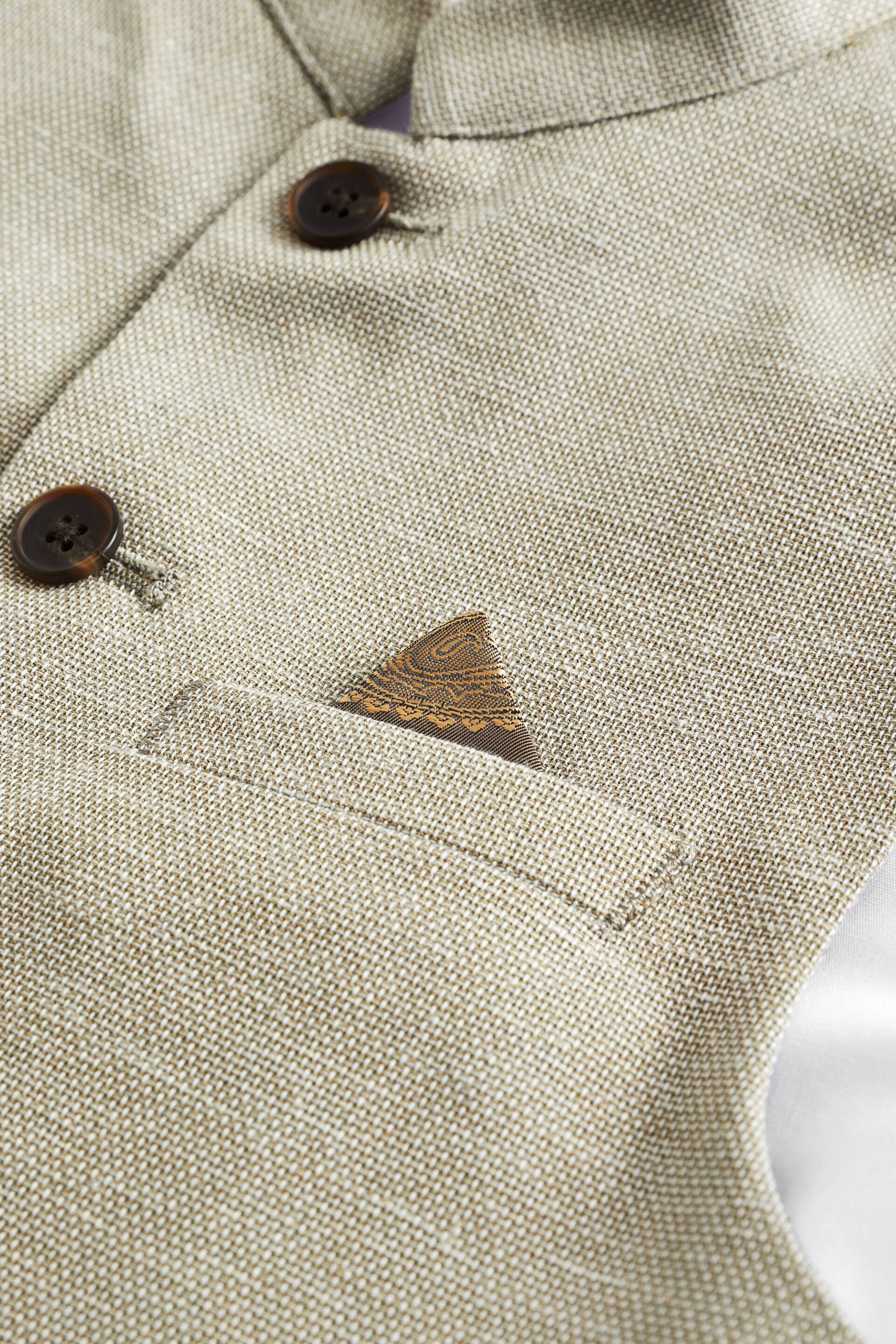 Neutral Nehru Collar Waistcoat & Shirt Set (3-16yrs) - Image 4 of 4