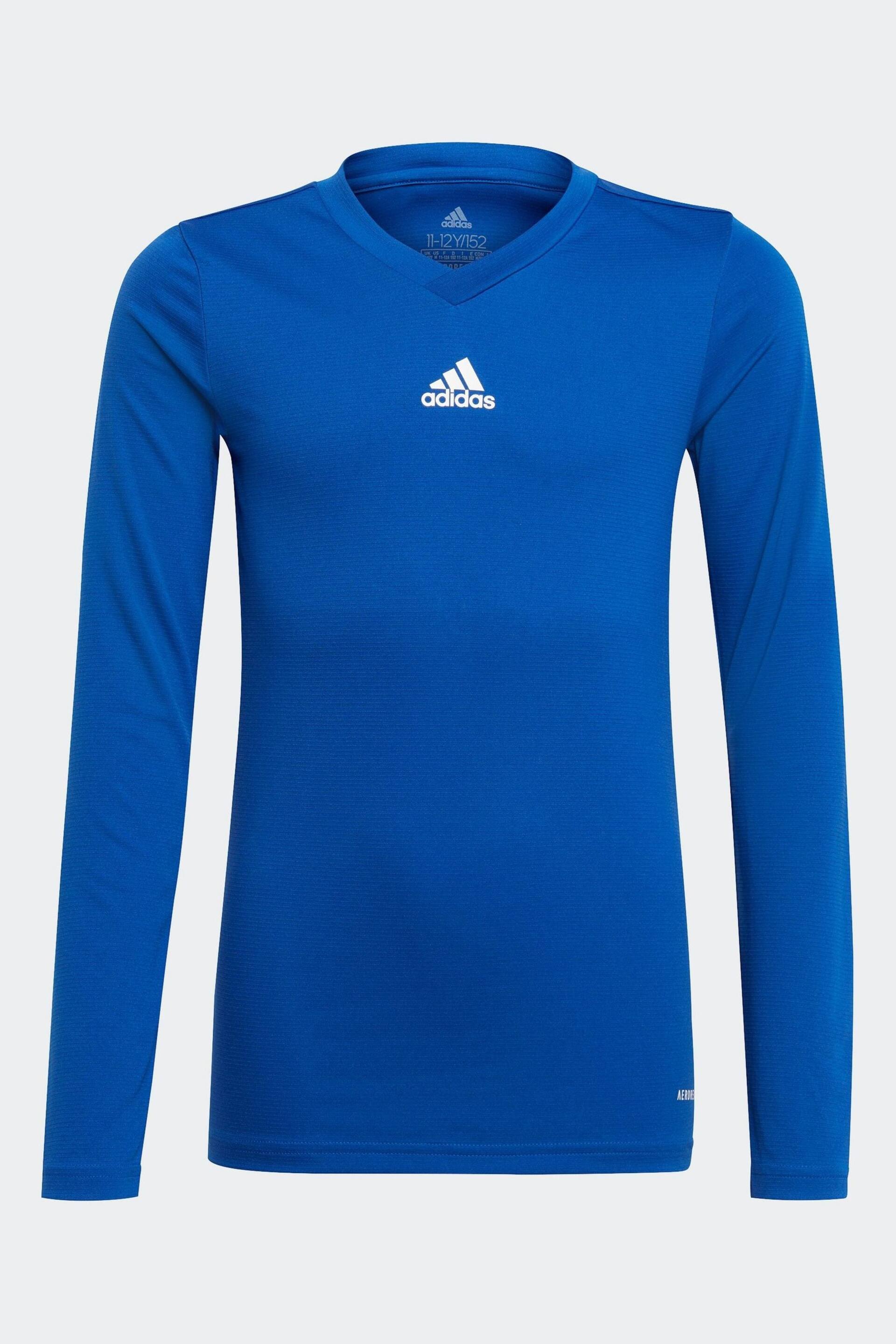 adidas Bright Blue Team Base T-Shirt - Image 1 of 5