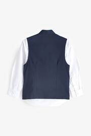 Navy Blue Nehru Collar Waistcoat & Shirt Set (3-16yrs) - Image 2 of 4
