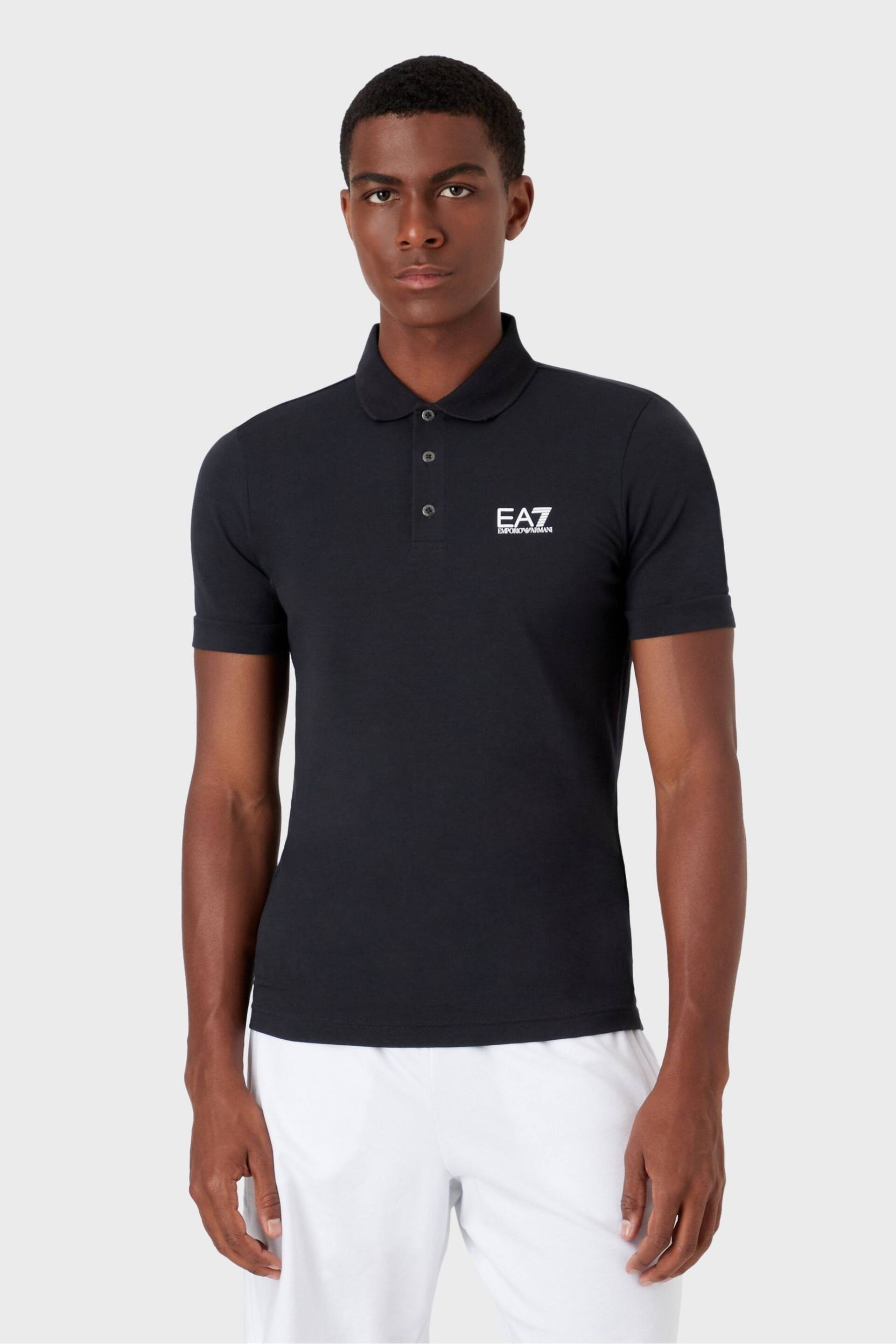 Emporio Armani EA7 Core ID Stretch Cotton Polo Shirt - Image 1 of 6