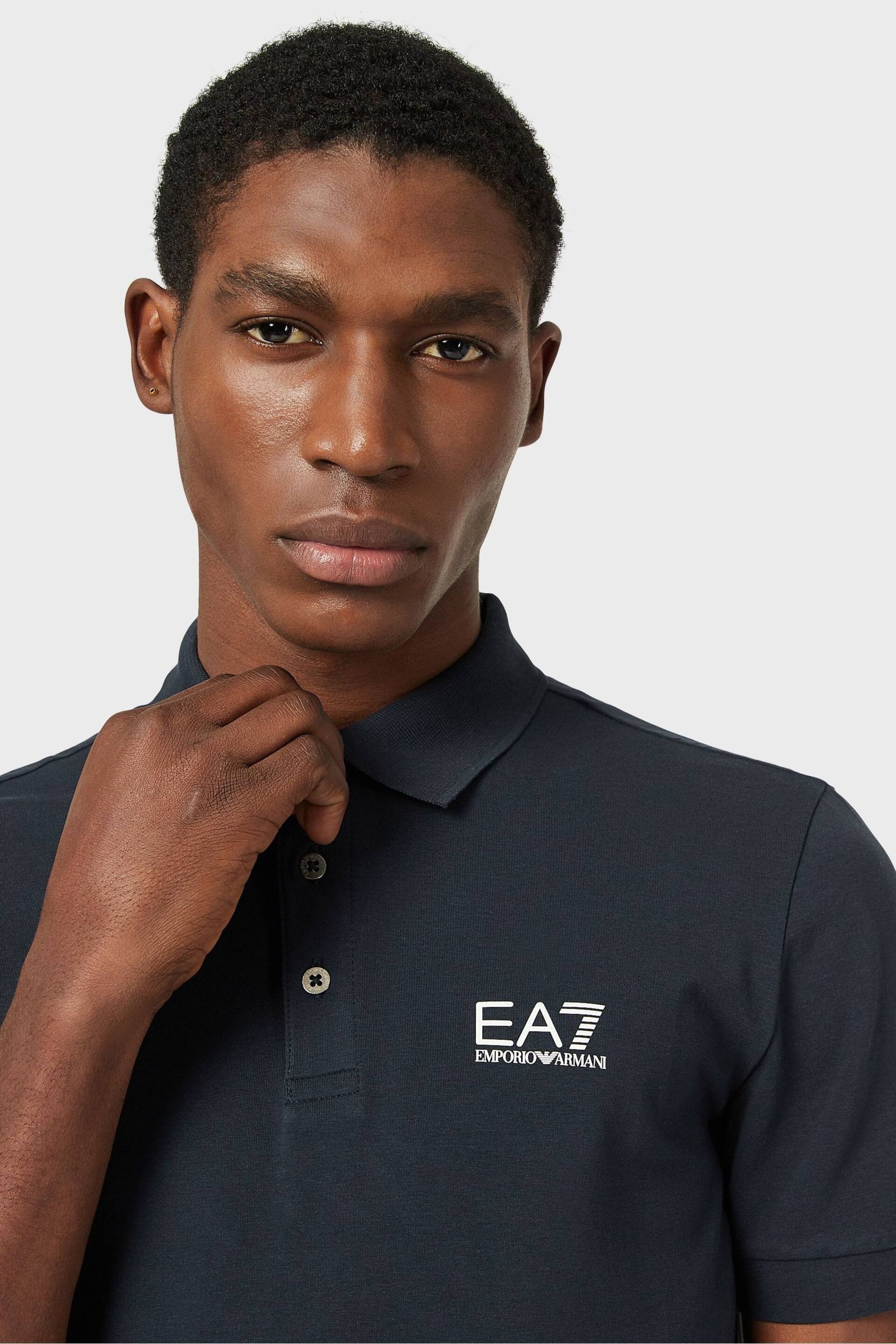 Emporio Armani EA7 Core ID Stretch Cotton Polo Shirt - Image 4 of 6