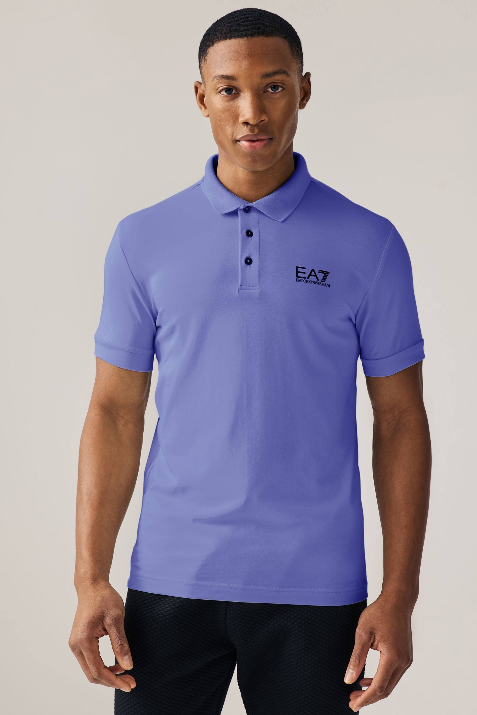 Emporio Armani EA7 Core ID Stretch Cotton Polo Shirt - Image 1 of 4