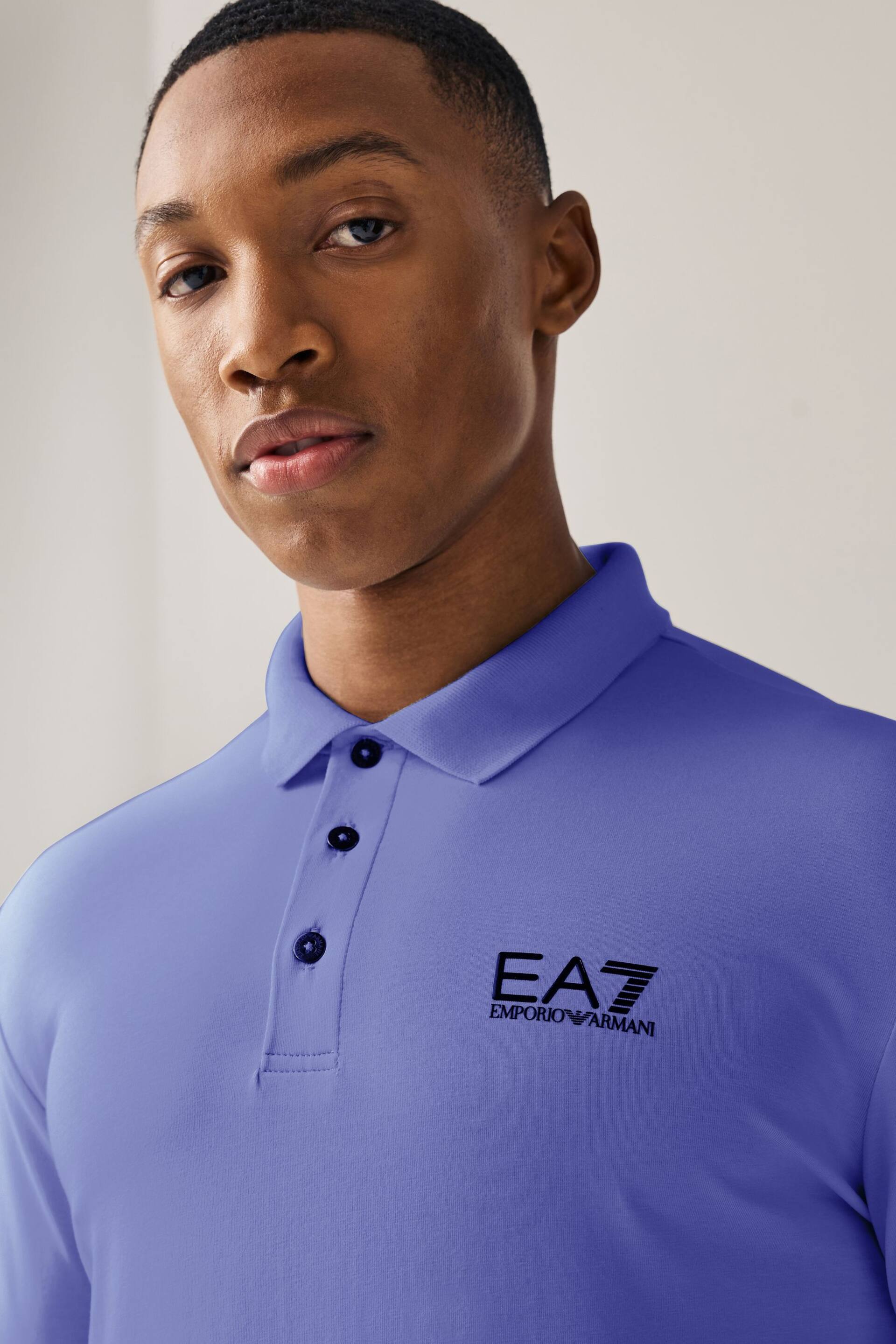 Emporio Armani EA7 Core ID Stretch Cotton Polo Shirt - Image 3 of 4