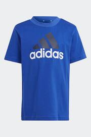 adidas Blue/Grey Kids Essentials Logo T-Shirt and Short Set - Image 3 of 6