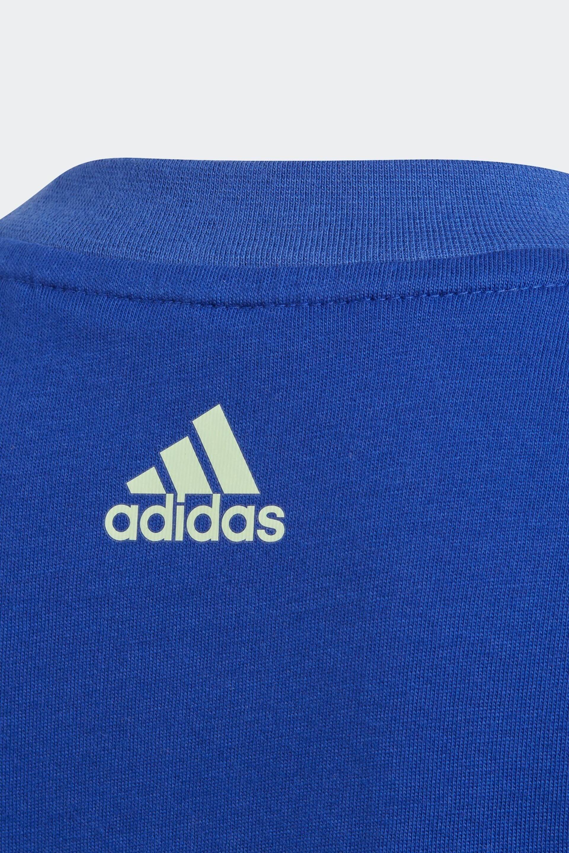 adidas Blue/Grey Kids Essentials Logo T-Shirt and Short Set - Image 4 of 6