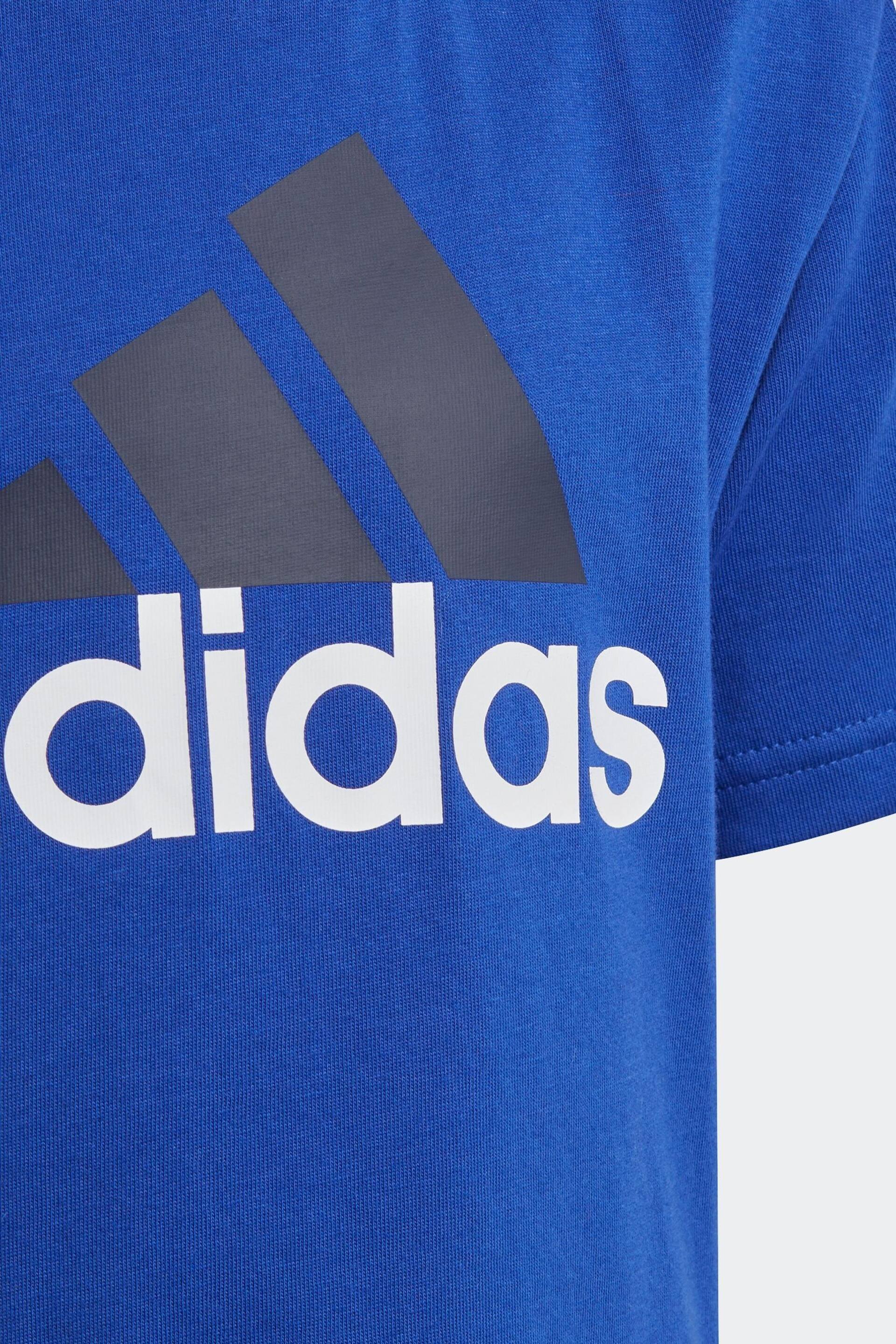 adidas Blue/Grey Kids Essentials Logo T-Shirt and Short Set - Image 5 of 6