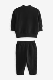 Black Jersey Bomber Jacket And Joggers 2 Piece Set (3mths-7yrs) - Image 6 of 7