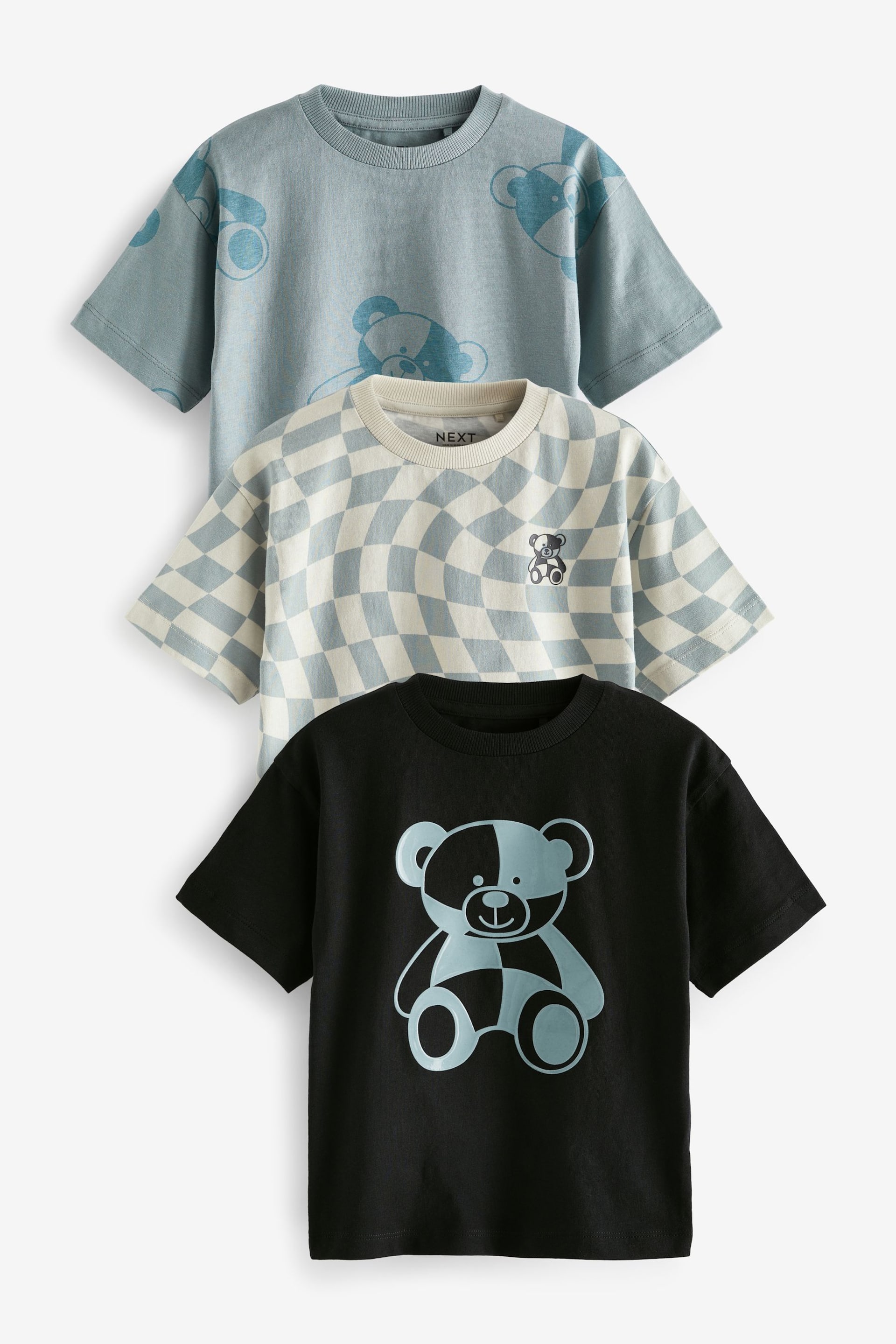 Blue/Black Short Sleeve Character T-Shirts 3 Pack (3mths-7yrs) - Image 1 of 7