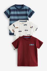 Red/Blue Cars Short Sleeve Character T-Shirts 3 Pack (3mths-7yrs) - Image 1 of 4