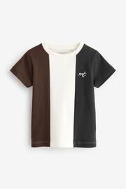 Grey/Brown Short Sleeve Colourblock T-Shirt (3mths-7yrs) - Image 1 of 3