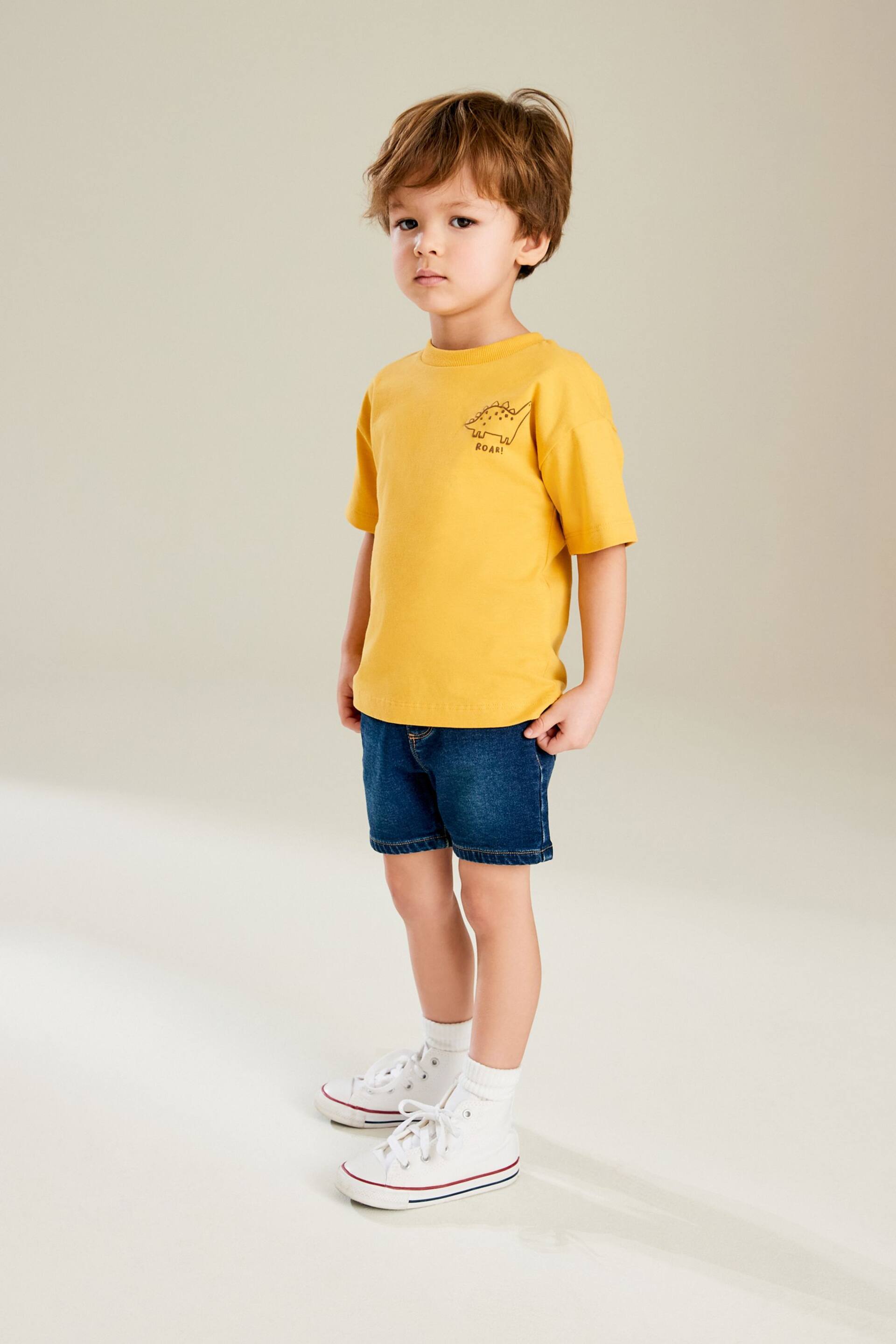 Yellow Simple Short Sleeve T-Shirt (3mths-7yrs) - Image 2 of 5