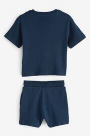 Blue Short Sleeve Colourblock T-Shirt and Shorts Set (3mths-7yrs) - Image 6 of 7