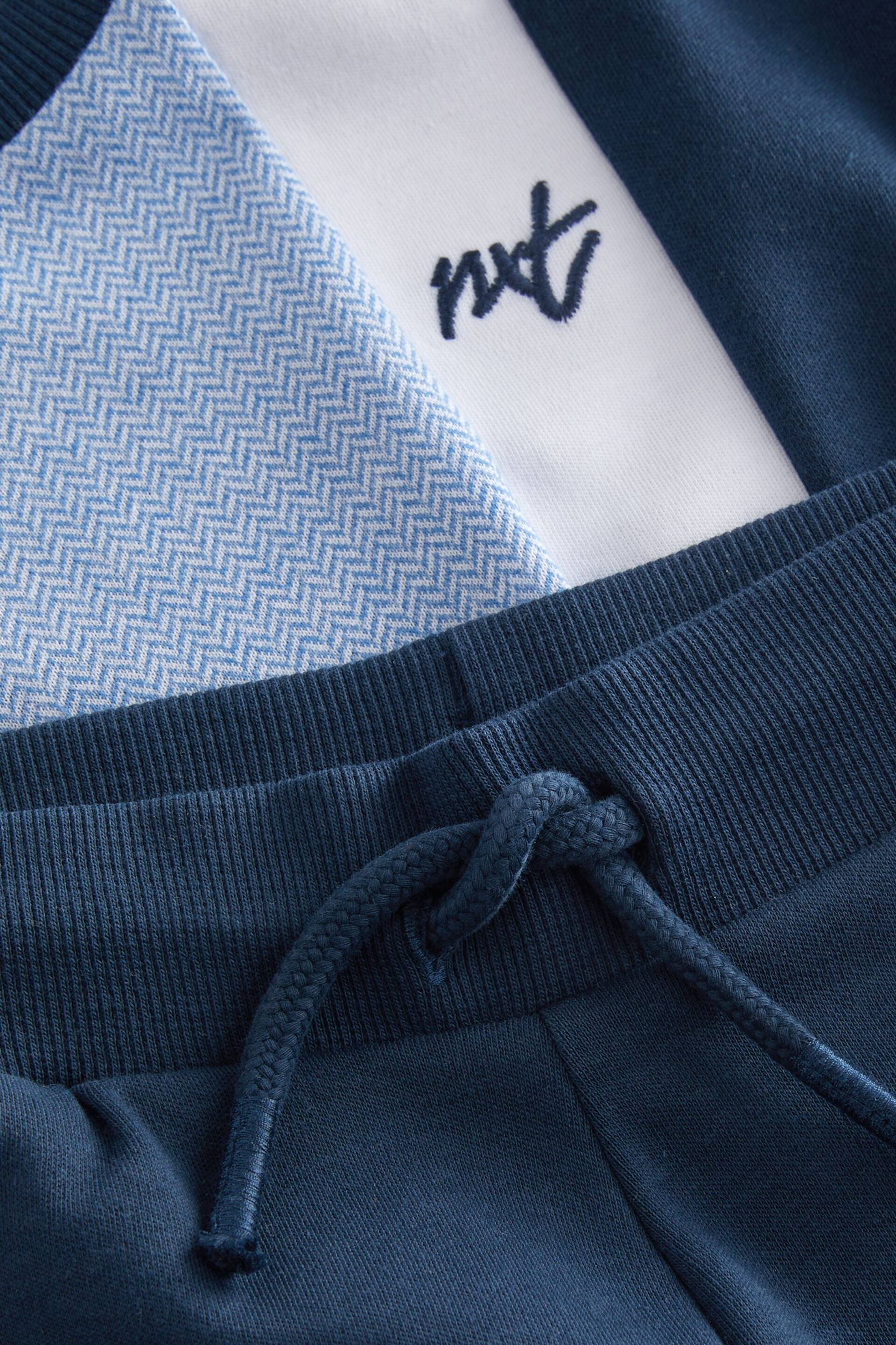 Blue Short Sleeve Colourblock T-Shirt and Shorts Set (3mths-7yrs) - Image 7 of 7