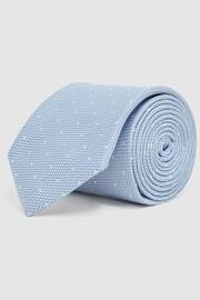Reiss Soft Blue Liam Silk Polka Dot Tie - Image 3 of 5
