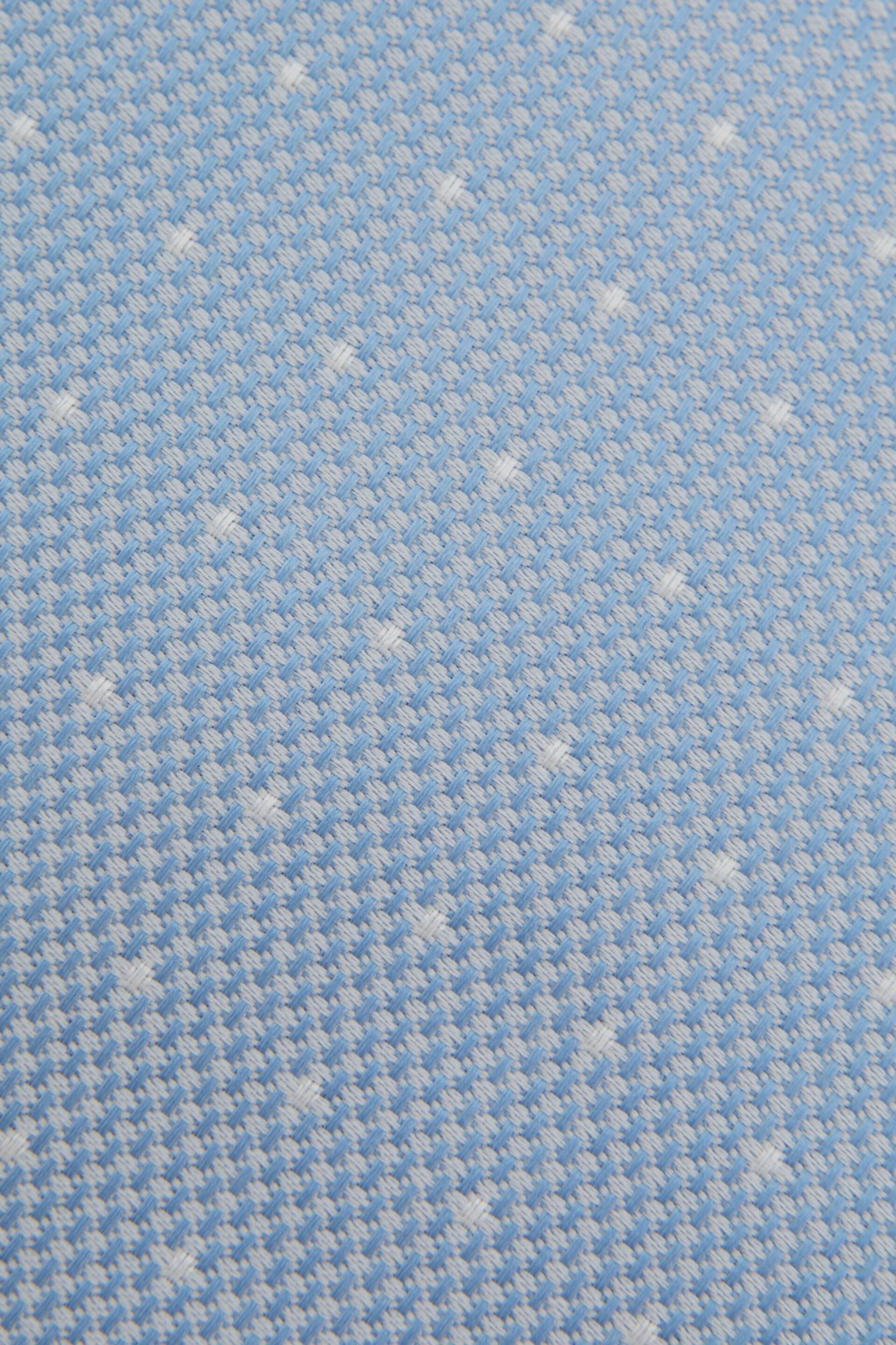Reiss Soft Blue Liam Silk Polka Dot Tie - Image 5 of 5