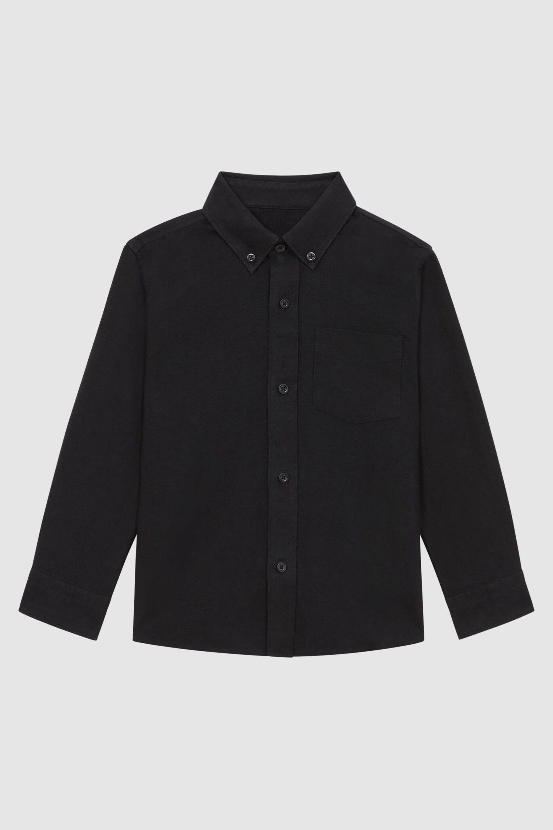 Reiss Black Greenwich Senior Slim Fit Button-Down Oxford Shirt - Image 2 of 6