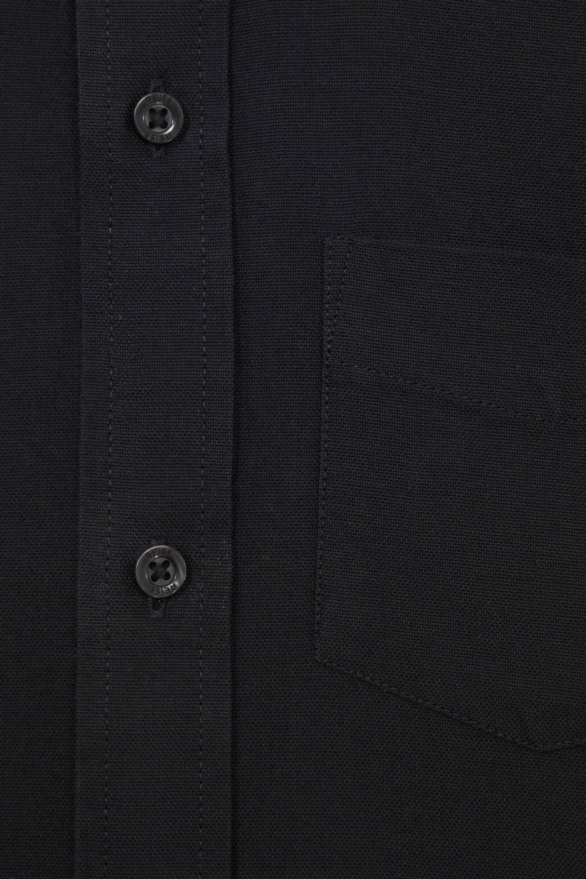 Reiss Black Greenwich Senior Slim Fit Button-Down Oxford Shirt - Image 6 of 6