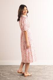 Lakeland Clothing Pink Janine Short Sleeve Collared Midi Dress - Image 3 of 5