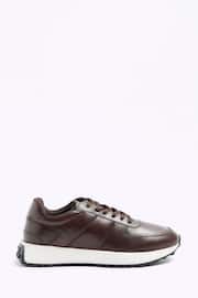 River Island Brown Polished Sneaker Trainers - Image 1 of 3