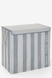 Blue Collapsible Stripe Sorter Laundry Basket - Image 5 of 6