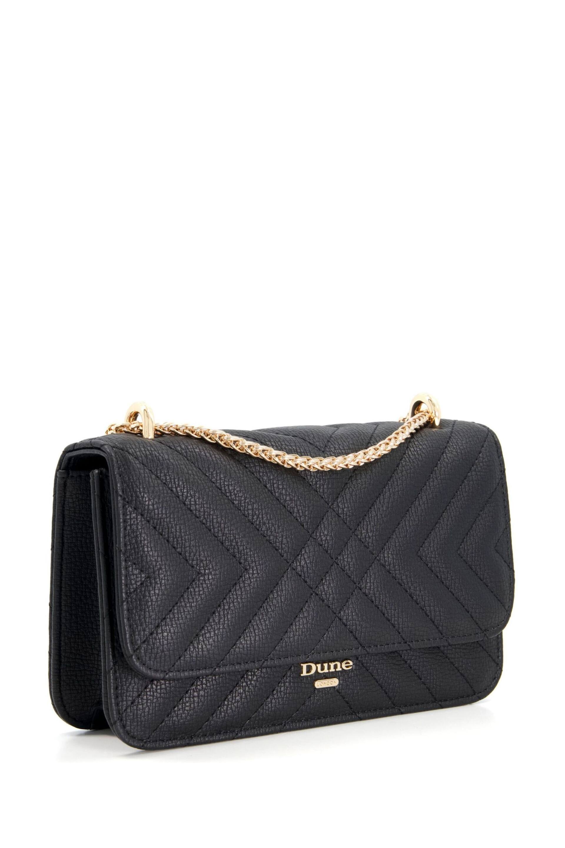 Dune London Black Chrome Edorchie Quilted Shoulder Bag - Image 5 of 7