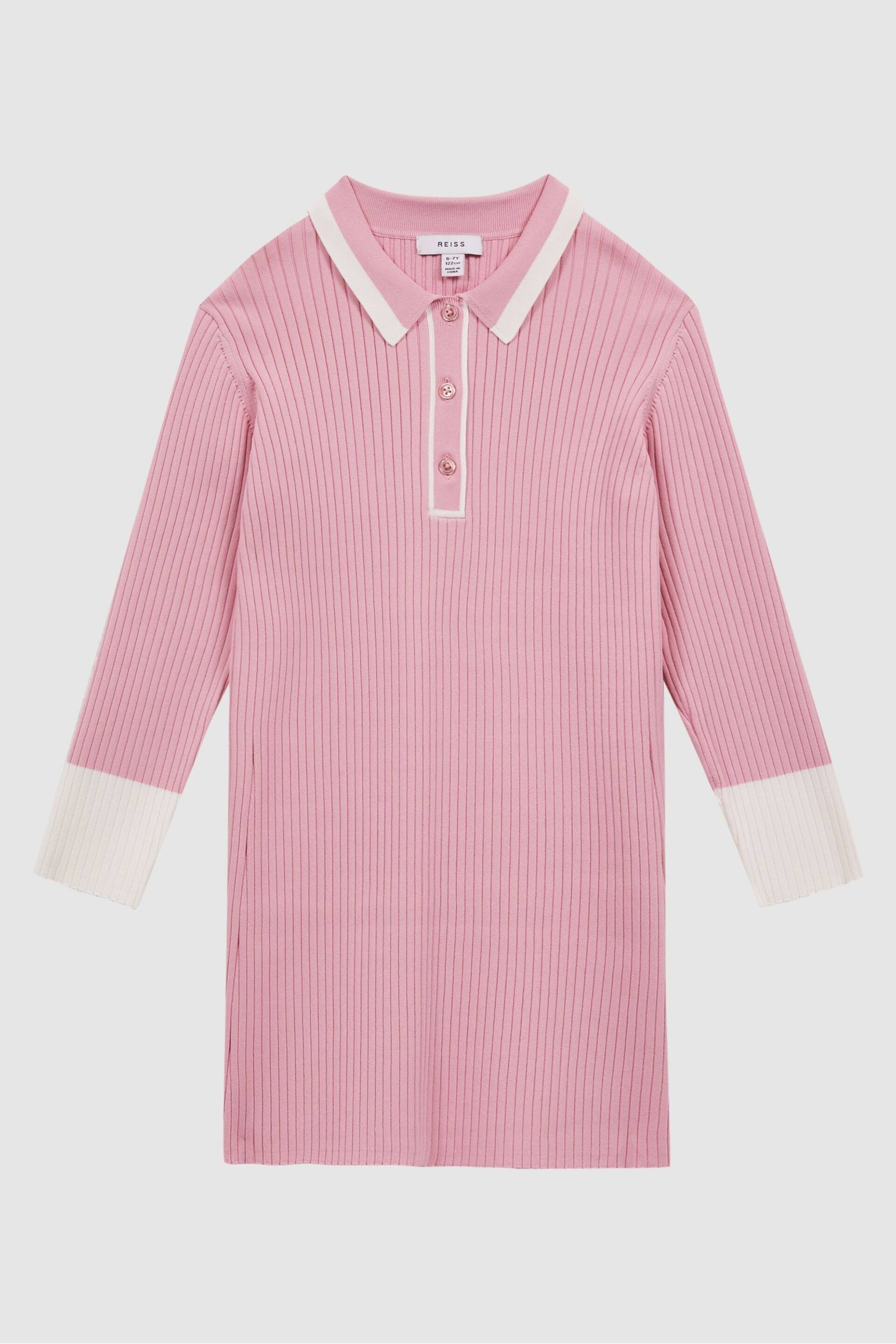 Reiss Pink Sammy Junior Knitted Polo Dress - Image 2 of 6