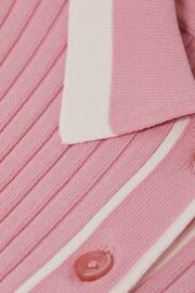 Reiss Pink Sammy Junior Knitted Polo Dress - Image 6 of 6