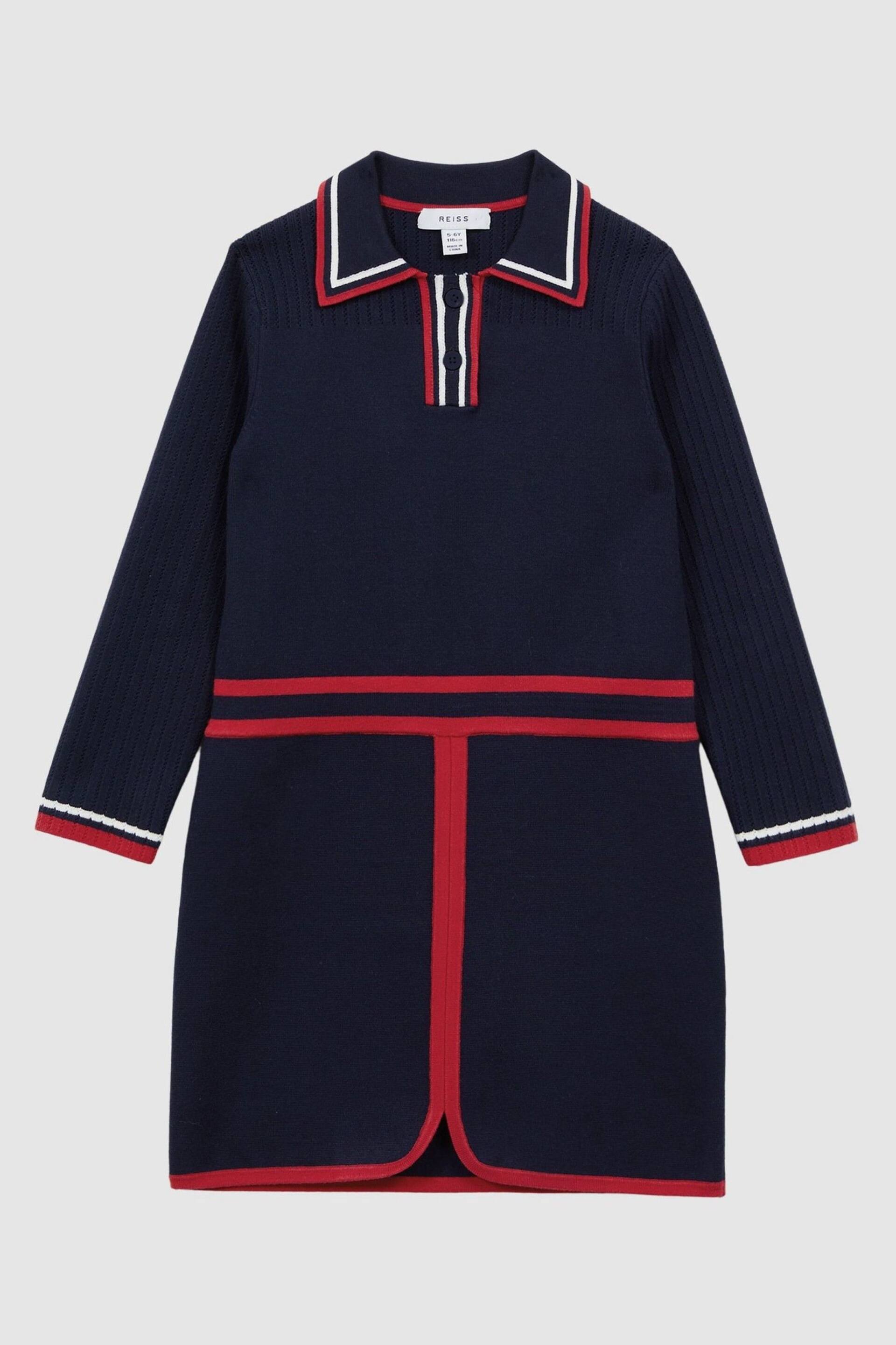 Reiss Navy Ruby Senior Knitted Polo Dress - Image 2 of 6