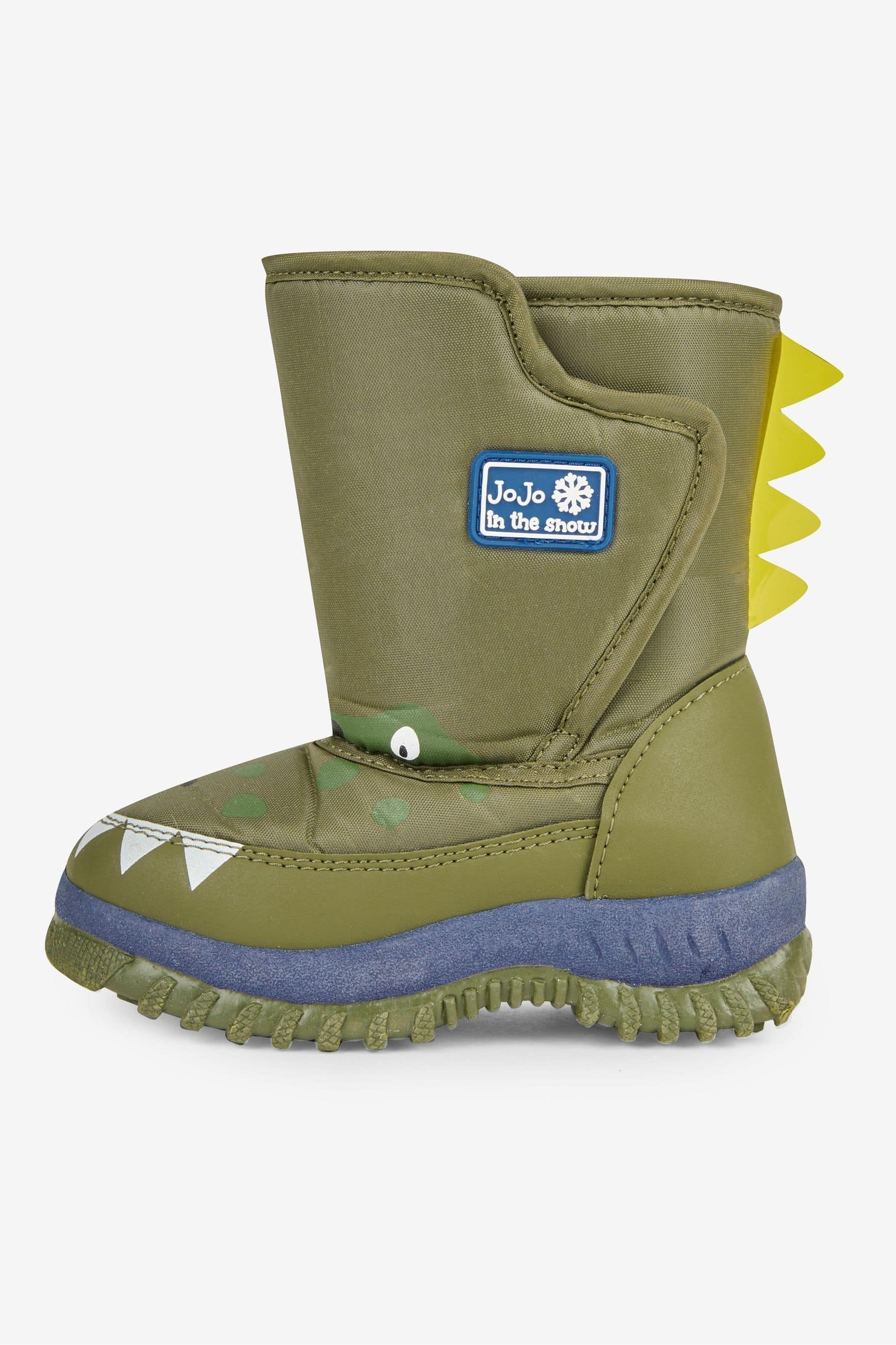 JoJo Maman Bebe Green Dino Snow Boots