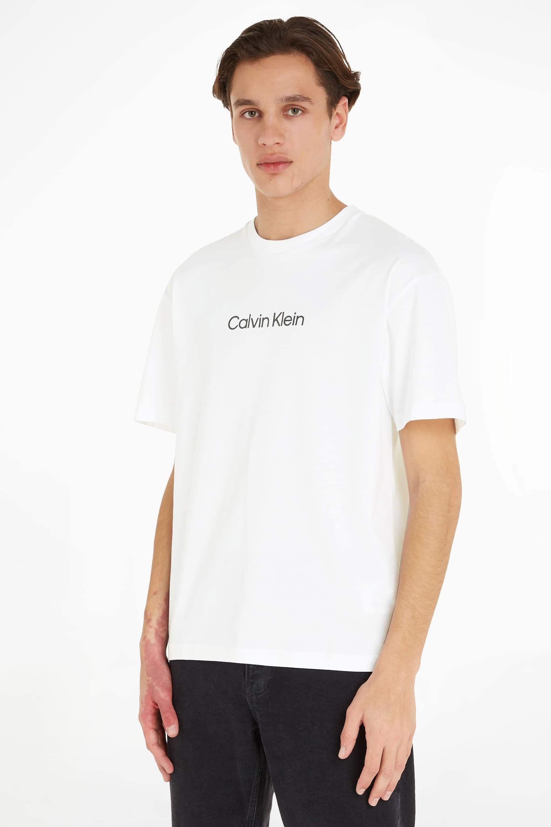 Calvin Klein White Slim Fit Logo Comfort T-Shirt - Image 1 of 6