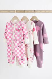 Pink Footless Baby Sleepsuits 3 Pack (0mths-3yrs) - Image 1 of 12