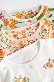 Peach Pink Baby Floral Sleepsuit 3 Pack (0mths-2yrs) - Image 5 of 14