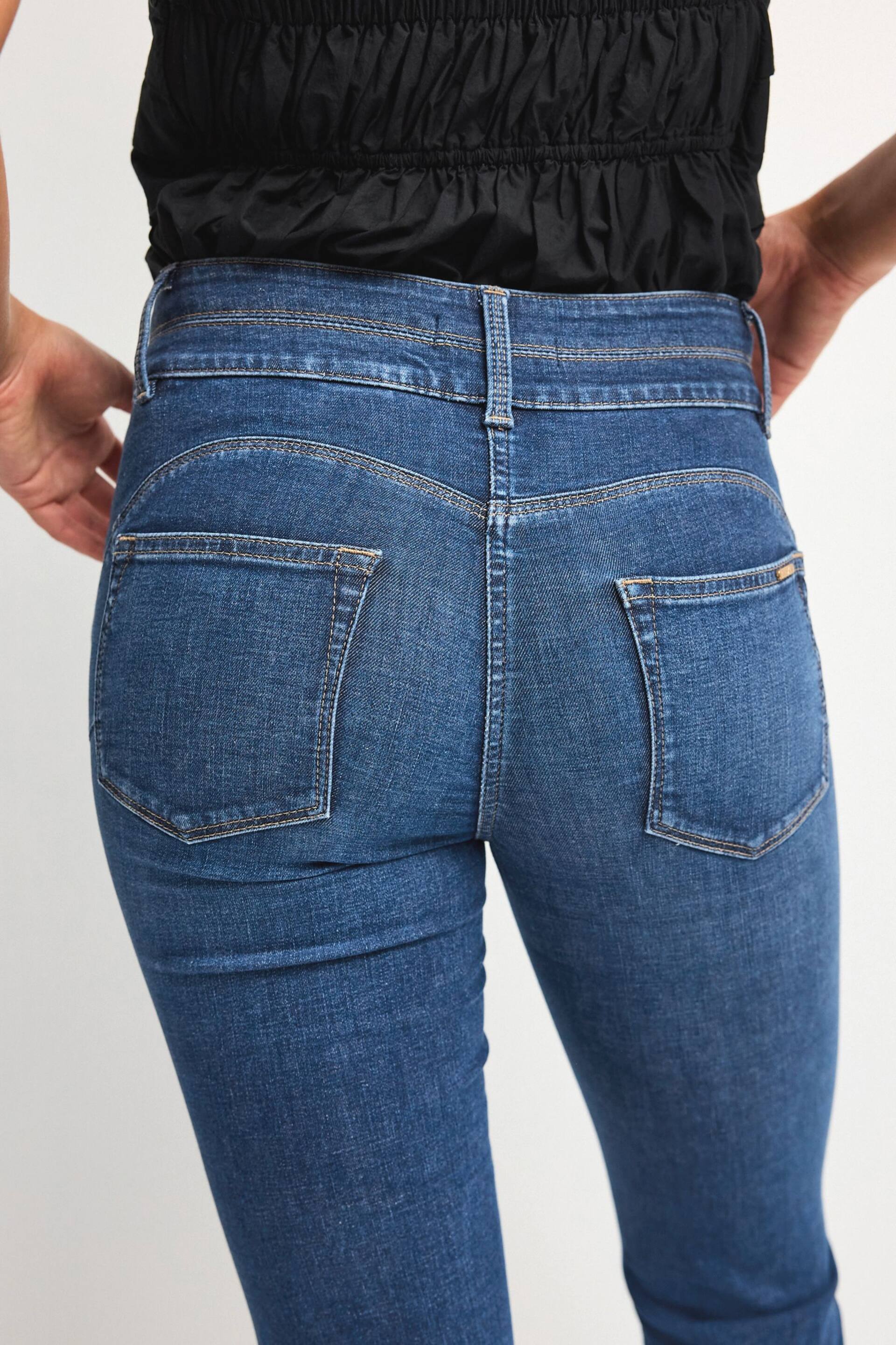Mid Blue Wash Slim Lift And Shape Bootcut Jeans - Image 5 of 7