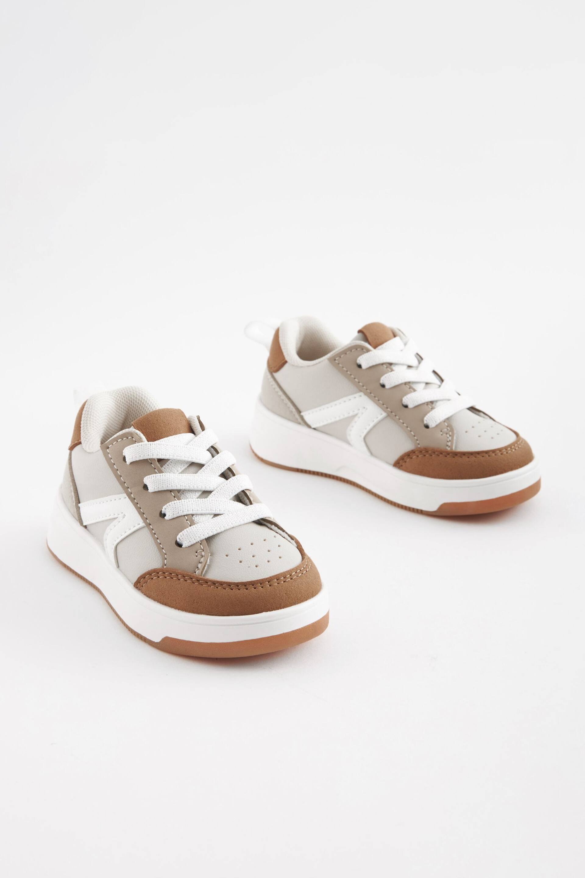 Neutral Standard Fit (F) Elastic Lace Trainers - Image 1 of 5