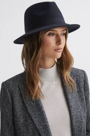 Reiss Navy Ally Wool Fedora Hat - Image 2 of 5
