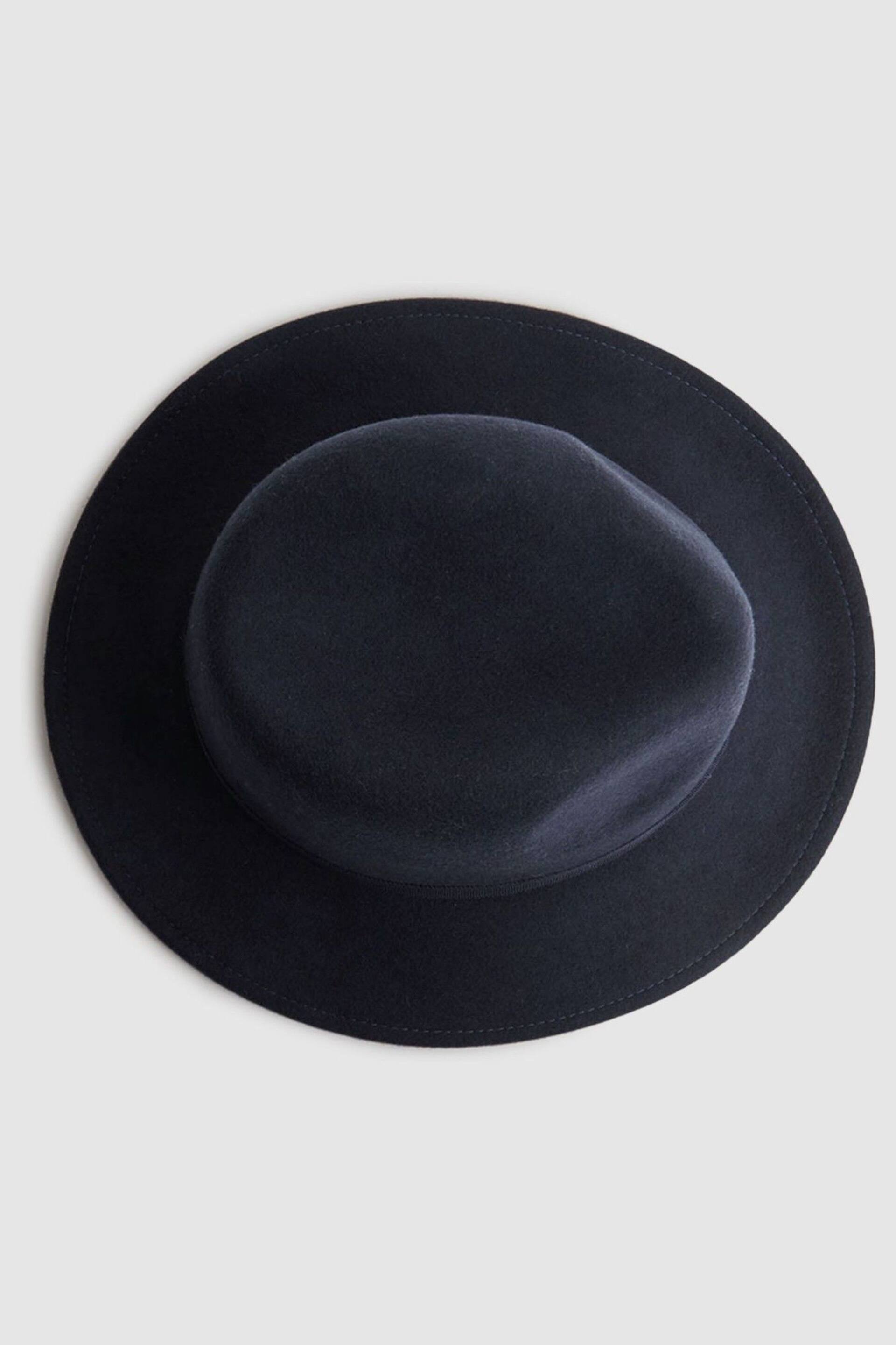 Reiss Navy Ally Wool Fedora Hat - Image 4 of 5