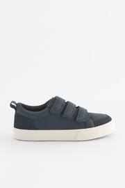 Navy Blue Standard Fit (F) 3 Strap Touch Fastening Trainers - Image 2 of 5